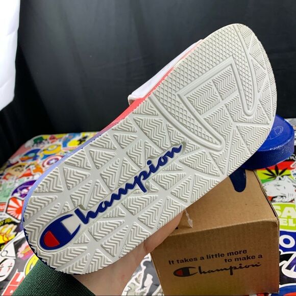 Champion Red White And Blue Slides Womens 7 / 9 - Picture 9 of 11